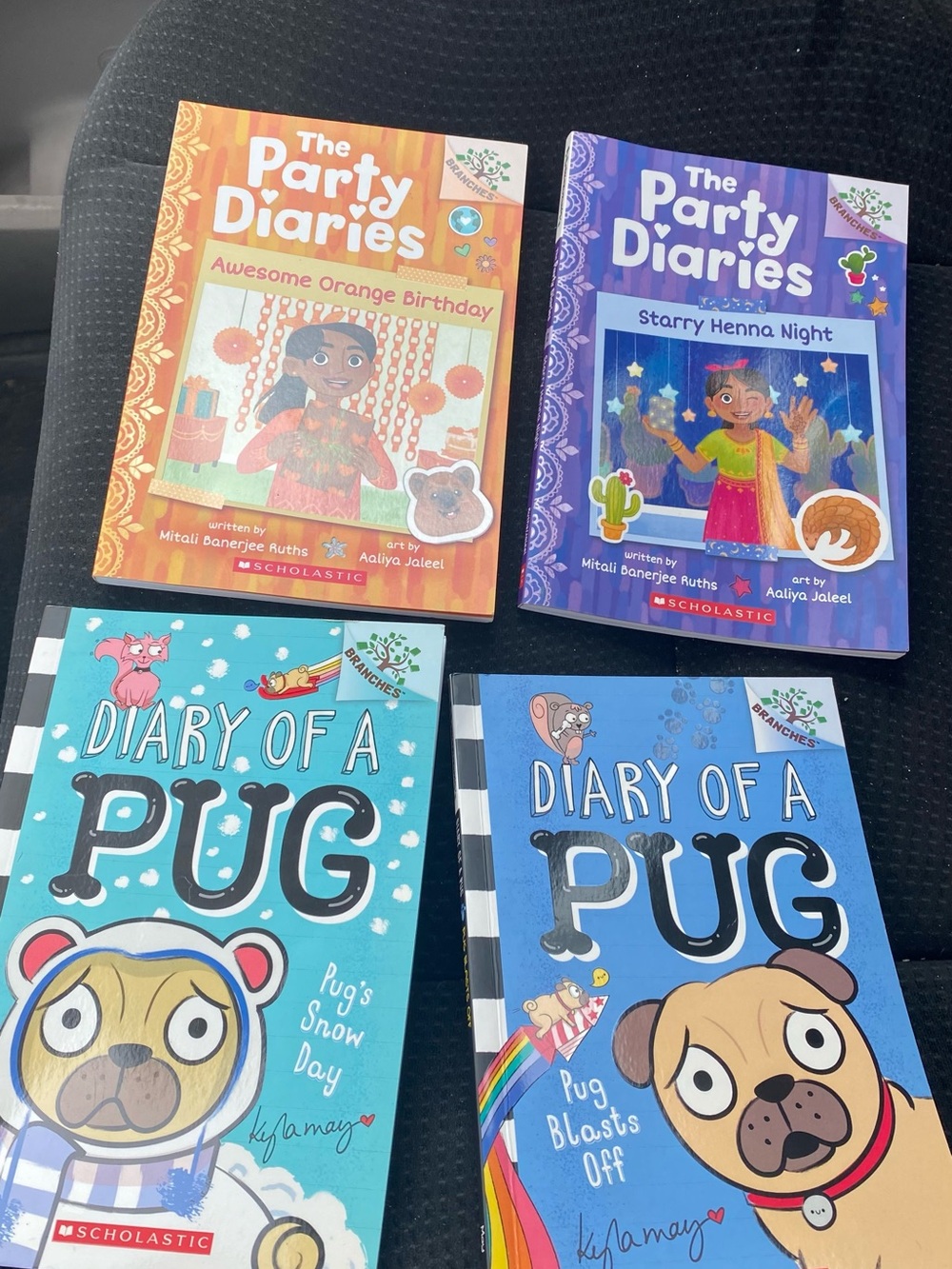 Scholastic The Party Diaries & Diary of a Pug Book Set - Vol 1 & 2